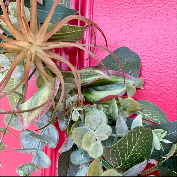 Succulent Hoop Wreath: Beaded Boho Decor, Farmhouse Style - Picture 2 of 10